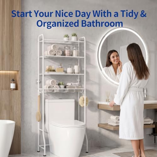 Delamu Over Toilet Storage Rack, 4 Tiers (71.9" H) Bathroom Organizer Shelf - Image 6