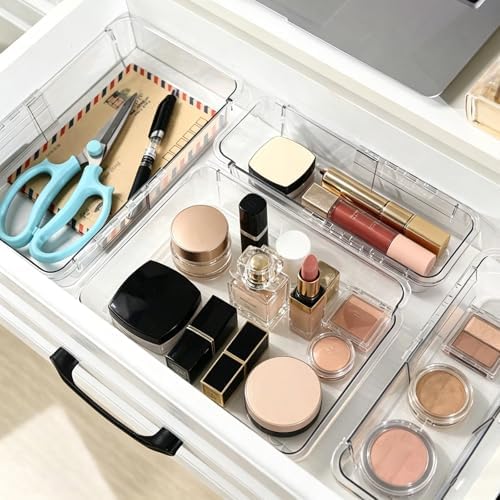 Expandable Drawer Organizer Set, 15 Clear Bins, 2 Sizes - Image 6