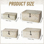Woanger Set of 4 Wicker Baskets with Lids, White - Image 2