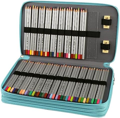 300 Slots Pencil Case 4-Layer Zipped Holder w/Handle - Image 2