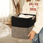 11 Inch Storage Cubes, 6 Pack Cube Storage Bins for Organizing, Cotton Rope Woven Baskets for Shelves, Bathroom, Kids Room, Closets, Baby Nursery - Image 6