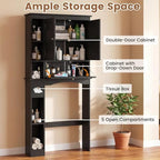 GIANTEX Over The Toilet Storage Cabinet, 31.5''W Freestanding Space Saver with Doors, Adjustable Shelf & Toilet Paper Holder, Over Toilet Bathroom Organizer for Laundry, Restroom, Black - Image 4
