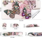 QiyI PU Leather Desk Mat Set, 4-in-1 Ergonomic Wrist Rest, Butterflies - Image 3