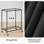 StorageWorks 2 Section Laundry Hamper, 100L Black Sorter Cart with Wheels - Image 5