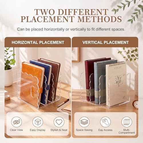 1 PC Scalloped Acrylic Magazine Holder, File Organizer, Handle Cutout Style - Image 5