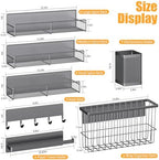 DTUQYX Magnetic Spice Rack for Refrigerator, 7 Pack Metal Magnetic Shelf, Moveable Magnetic Storage Fridge Organizer Grey, Spice Organizer, Hook Rack, Paper Towel Holder, Cutting Board Holder, HM5471 - Image 2