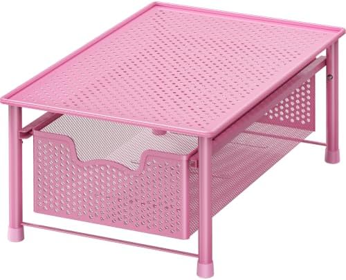 Simple Houseware Stackable Cabinet Basket Drawer Organizer, Pink by SimpleHouseware