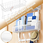 Kaiferty Over The Door Hooks Organizer, Coat Rack Over The Door Storage Hanger Towel Rack, Back of Door Storage Organizer for Bathroom,Bedroom,Kitchen,Office (White, 4-Tier) - Image 6