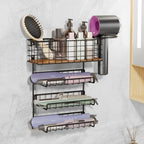 3-Tier Wall Mounted Hair Tool Organizer, Matte Black by ART-GIFTREE
