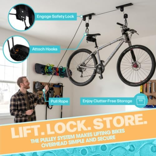 RAD Sportz Bicycle Hoist 2-Pack Quality Garage Storage Bike Lift with 100 lb Capacity Even Works as Ladder Lift Premium Quality - Image 6