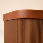 LA JOLIE MUSE Decorative Storage Boxes with Lids Faux Leather, Brown 3 Pack - Image 4