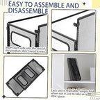 Zhengmy 3 Pcs Hanging File Organizer Letter Size File Holder Metal Mesh Filing Box Desktop Folder Letter Storage Cabinets Magazine Holder with Handles for Home Office School Document (Black) - Image 5