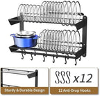 YIGII Wall Mounted Pot Rack 30 Inch, 2-Tier Kitchen Storage Shelf - Image 6