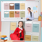 gisgfim 8 Pcs Magnetic Wall File Organizer Magnetic File Paper Holder Hanging Refrigerator Magazine Mail Holder for Planners Letters Documents Whiteboard Classroom Office Home (Boho,10 x 13 Inch) - Image 6