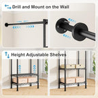 Ulif M2 Wall Mounted Closet System, Black Clothes Rack Mount onto the Wall - Image 6