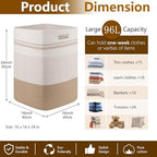 96L Extra Large Cotton Rope Laundry Basket for Bedroom & Laundry Room, Tall Clothes Hamper with Sturdy Handles, Neutral Storage Bin Capable of Holding Blankets and Toys - Image 4