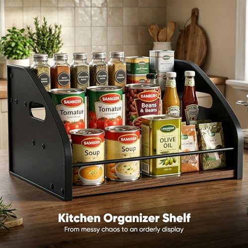 3-Tier Coffee Syrup Rack with Easy-Carry Handles | Retro Large Countertop Bottle Organizer Shelf |15 Syrup Bottles Holder | Sturdy Freestanding Bar Stand for Coffee, Whiskey & Spirits - Image 6