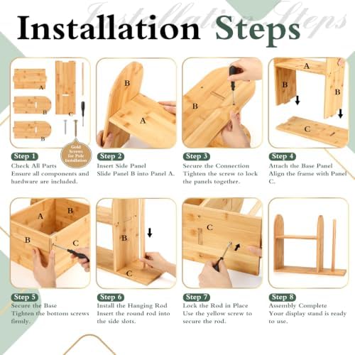 Leinuosen 2 Tier Bamboo Spice Rack Organizer with Paper Towel Holder - Image 5