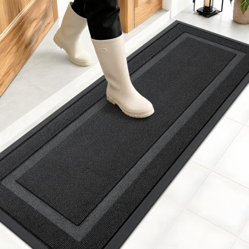 OLANLY Front Door Mat Outside 47x17, All-Season Heavy-Duty Rubber Doormat by OLANLY