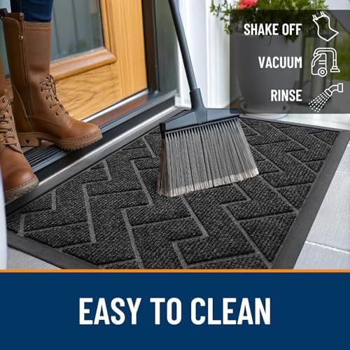 OLANLY Front Door Mat Outside 35x23, All-Season Absorbent Rubber Doormat - Image 6