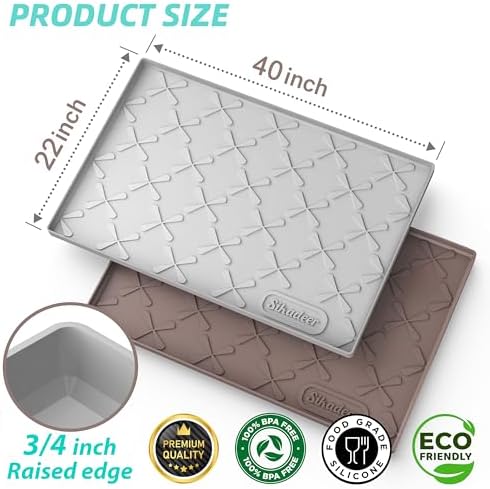 SIKADEER Waterproof Under Sink Mat 40" x 22" Silicone Mat Cabinet Protector - Image 3