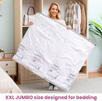 TAILI Vacuum Storage Bags 8 Pack, XXL Jumbo Size 47x39 Inch, Cream - Image 2