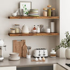 Fixwal Floating Wall Shelves for Decor (Rustic Brown, Set of 2, 35.4Inch) - Image 5