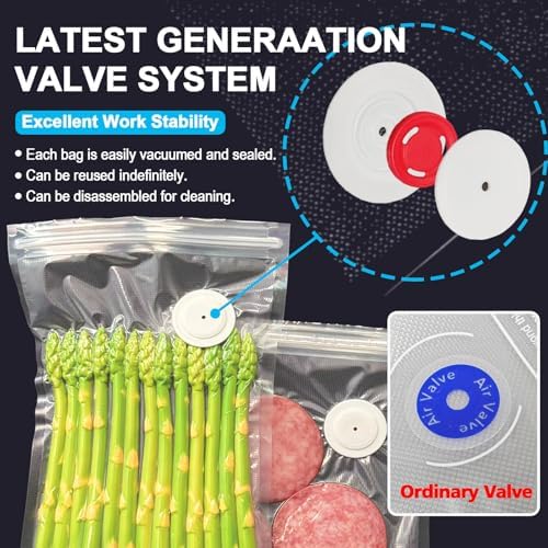 MOMODA Sous Vide Cooking Bags - Set of 30 | BPA-Free Reusable Vacuum Seal Bags with Air Valve for Joule and Anova Cookers | Freezer Safe Vacuum Food Storage Bags with Upgraded Compact Vacuum Sealer - Image 5