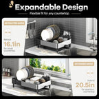 Urackify Stainless Steel Dish Drying Rack for Kitchen Counter,Black - Image 3
