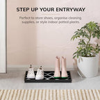 Anji Mountain Heavy Duty Waterproof Rubber Shoe Storage Mat Organizer/Boot Storage Multi Use for Entryway with Coir, Black and Ivory Diamond Insert, Fits 2 Pair (24.5" Wide) - Image 2