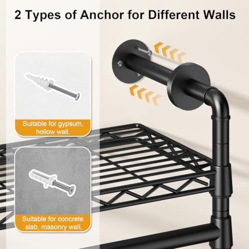 ULIFHOME M7 Wall-Mounted Clothes Rack, Heavy-Duty Garment Closet System - Image 6