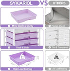 SYKIARIOL Rolling Cart with Drawers,8 Drawers Storage Cart,Purple - Image 4