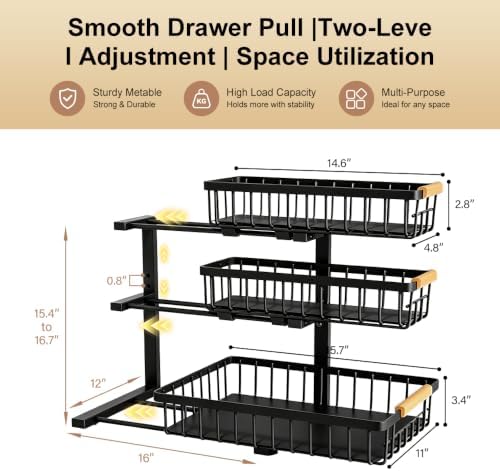 Under Sink Organizer, 3-Tier Storage - Image 2