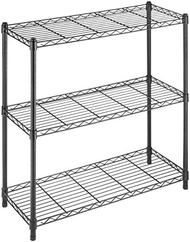 Whitmor 3 Tier Shelving Unit, Metal Shelving, Adjustable Wire Shelving by Whitmor