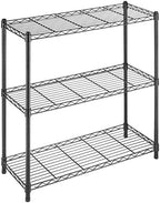 Whitmor 3 Tier Shelving Unit, Metal Shelving, Adjustable Wire Shelving by Whitmor