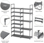 ROJASOP Shoe Rack, Shoe Storage Organizer for Closet Entryway Garage Bedroom, 8 Tier Tall Metal Shoe Shelf for 26-32 Pairs Boots & Shoes, Adjustable Shoe Stand for Small Space - Image 5