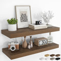 RICHFOCUS 36Inch Floating Shelves for Wall 2Pack, Walnut, 8" Deep by RICHFOCUS
