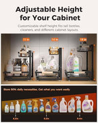 Sevenblue 3-Pack 2-Tier Height Adjustable Under Sink Organizer, Black - Image 4