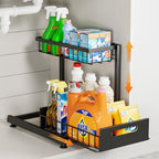 Saydear L-Shaped Under Sink Organizer, 2-Tier Pull-out Cabinet Rack 1-Pack by Saydear