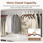 StorageWorks Wooden Hangers 12 Pack, Space Saving No Bump Hangers, Walnut - Image 5