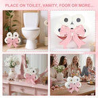 Geelin Light Pink Bow Bathroom Decor Pink Toilet Paper Holder 8 Rolls - Image 5
