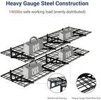 FLEXIMOUNTS 2-Pack 2x6ft Garage Shelving 24-inch-by-72-inch Heavy Duty Wall Mounted Shelves Garage Storage Rack Floating Shelves, 1400lbs Load Capacity, Black, Classic Series - Image 3