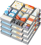 DIMJ Drawer Organizer Clothes 28 Pack - Foldable Baby Organizers and Storage & Closet Organizers for Bedroom, Closet - Nursery Organization Dresser Dividers for underwear, Sock,Bra, Belt, Tie,Gray by DiMJ