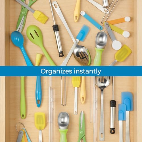 iDesign Plastic Adjustable Deep Drawer Dividers, Set of 8, Clear - Image 5
