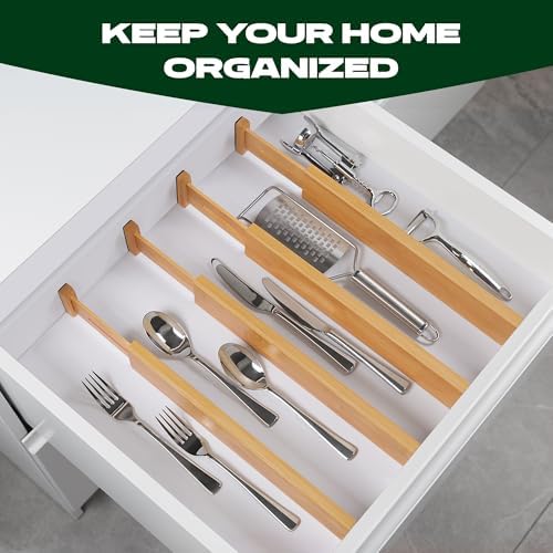ROYAL CRAFT WOOD Adjustable Bamboo Drawer Dividers - Image 4