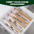 ROYAL CRAFT WOOD Adjustable Bamboo Drawer Dividers - Image 4