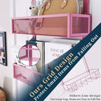 Consumest Over The Door Hooks Organizer - 3 Tier Door Hanger with 9 Coat Hooks & 2 Mesh Basket, Back Storage Organizer Hanging Towels for Bathroom, Bedroom, Pink - Image 2