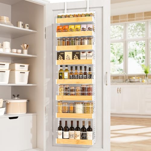 8 Tier Pantry Door Organizer Storage Spice Rack Adjustable Basket 73.35"H by Unknown