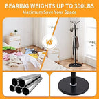 ZOZOE Metal Coat Rack Stand, Modern Coat Rack Freestanding with Natural Marble Base, 360° Rotary Design Coat Racks with 14 Hooks, Black Coat Tree Hanger Stand for Bags, Hats, Entryway, Office - Image 2