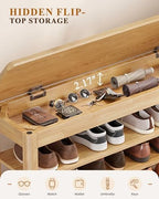 IUNVR Shoe Rack Bench Seat Rubberwood 3-Tier Wooden Storage Bench 550lbs Compact Mid-Century Modern Design for Entryway, Hallway, Closet, Front Door Entrance, Foyer - Image 6